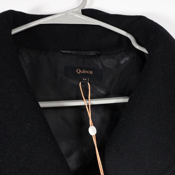 New Quince Women's Mod Italian Wool Cocoon Coat Preppy Black $170 Medium 3780 - Picture 7 of 9
